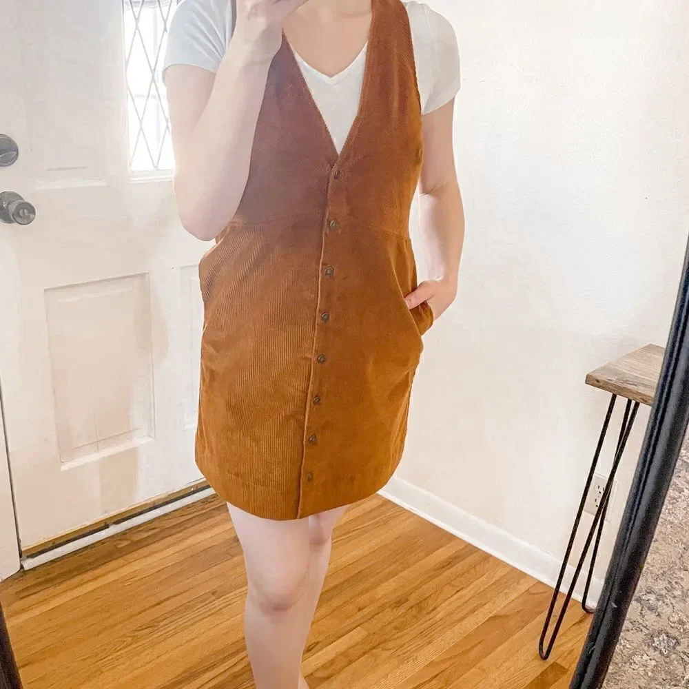 Free People Rolling Thunder Corduroy Mini Dress